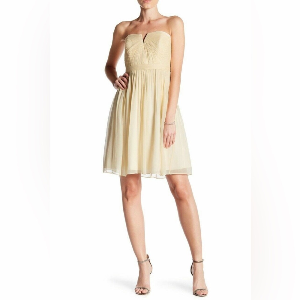 J.Crew Champagne Nadia Dress In Silk Chiffon Wedding Bridesmaid Homecoming 4 NEW